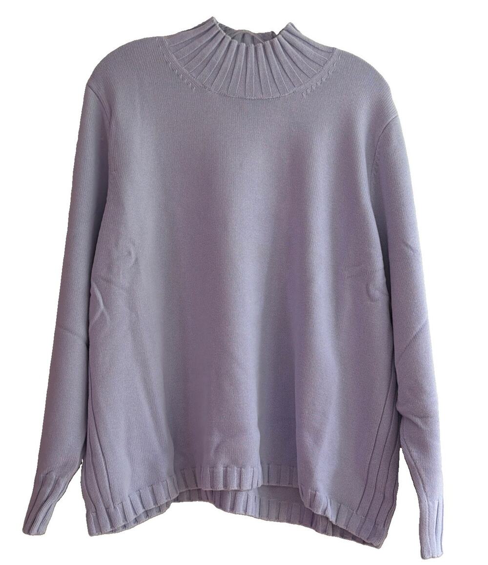 Denim & Co. Stretch Mockneck Pullover Sweater Lavender Size 2X QVC A66504 NIP